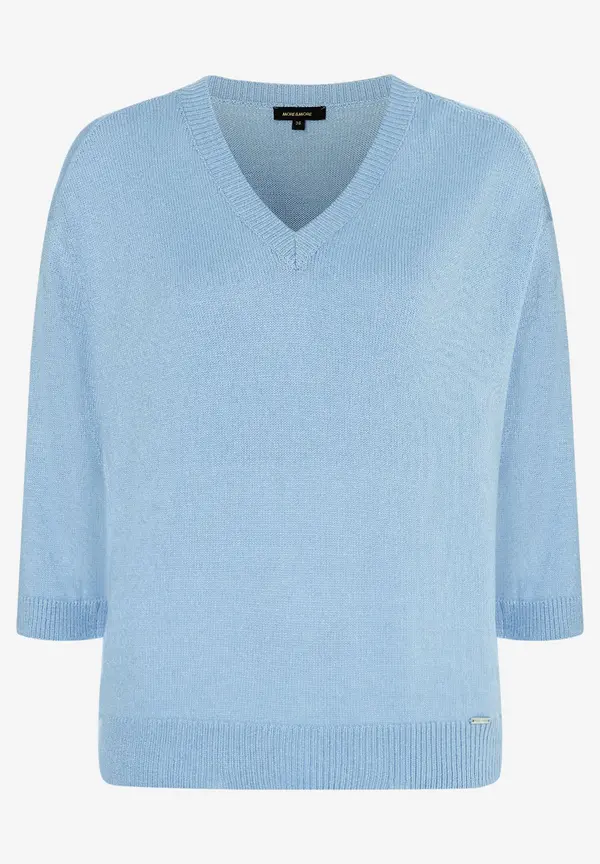 More & More V-Neck Pullover, hellblau, Frühjahres-Kollektion Neueste Mode