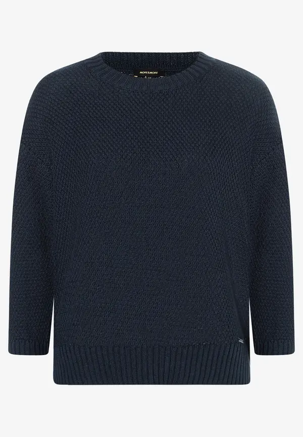 More & More Strukturpullover, 3/4 Arm, marine, Frühjahrs-Kollektion Blitzangebot