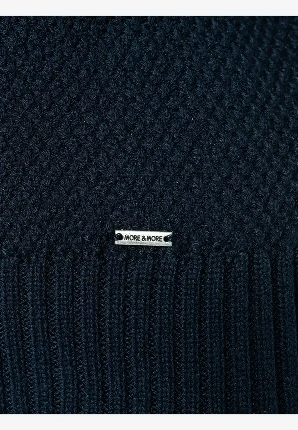 More & More Strukturpullover, 3/4 Arm, marine, Frühjahrs-Kollektion Blitzangebot