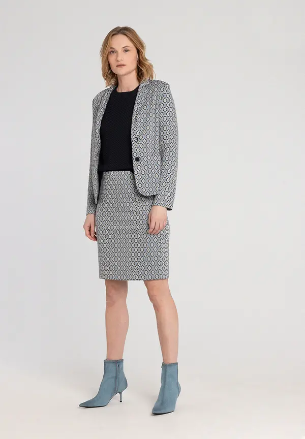 More & More Jerseyblazer mit Jacquardmuster, Frühjahrs-Kollektion Kauf eins, bekomm eins gratis