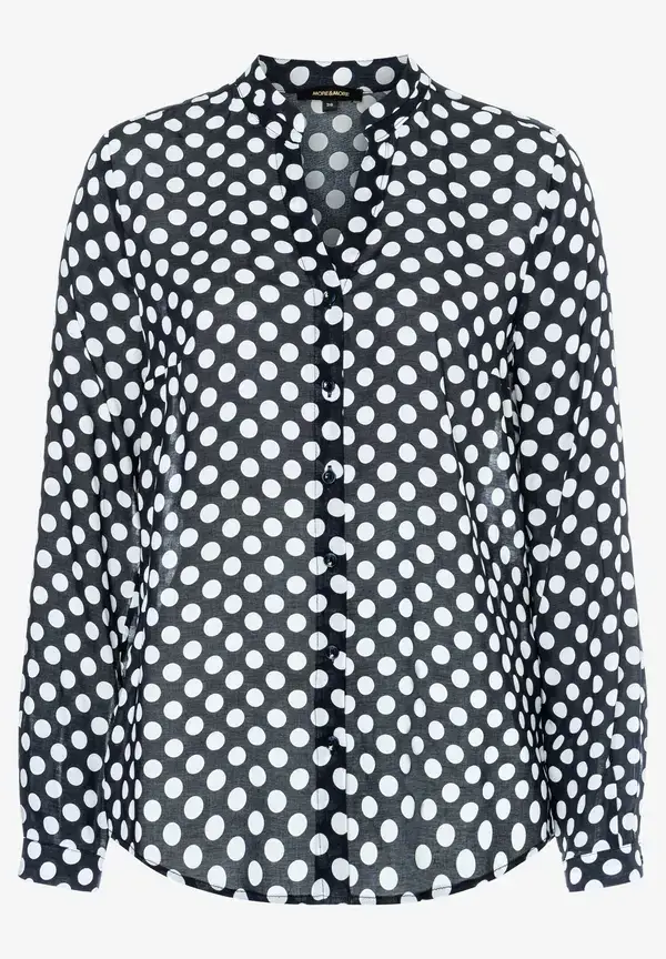 More & More Viskosebluse mit Tupfenprint, marine/weiß, Frühjahrs-Kollektion Super Sparpreis