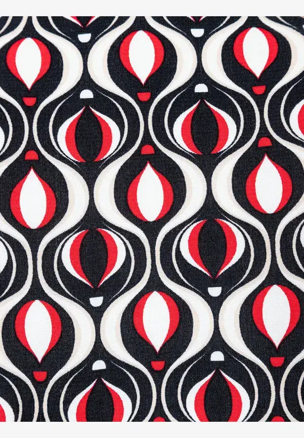 More & More Viskosebluse, grafischer Print, marine/rot, Frühjahrs-Kollektion Kostenloser Versand international