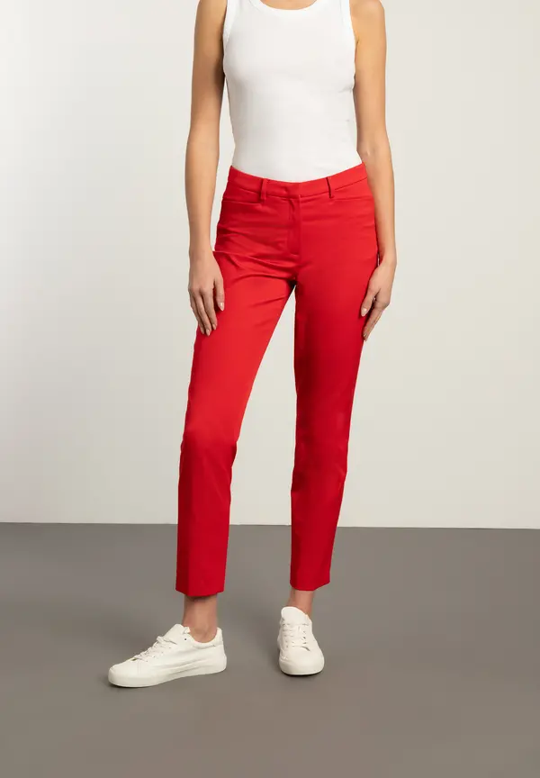 More & More Anzughose mit feiner Struktur, rot, Frühjahrs-Kollektion 50% Rabatt für begrenzte Zeit