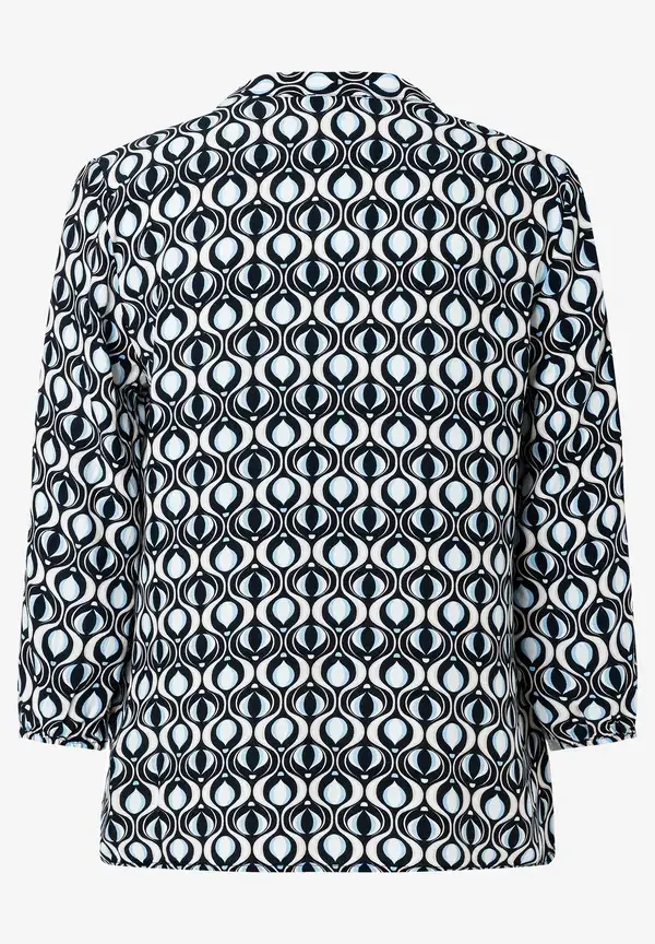 More & More Viskosebluse, grafischer Print, marine/hellblau, Frühjahrs-Kollektion Rabatte dieses Monats