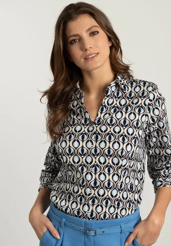 More & More Hemdbluse, grafischer Print, Frühjahrs-Kollektion Online