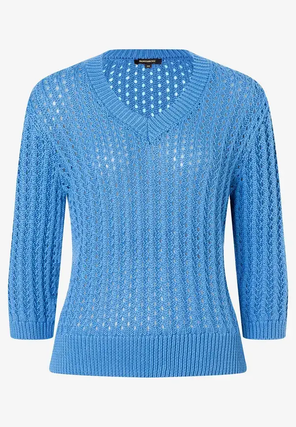 More & More Ajour Pullover mit 3/4 Arm, blue breeze, Frühjahrs-Kollektion Hotsell