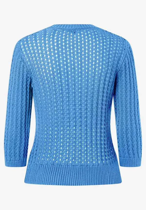 More & More Ajour Pullover mit 3/4 Arm, blue breeze, Frühjahrs-Kollektion Hotsell