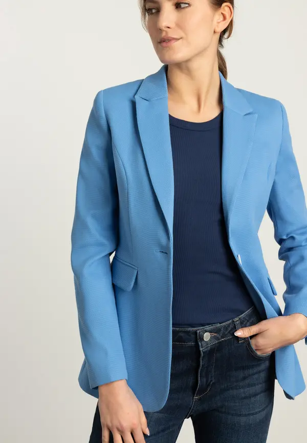 More & More strukturierter Blazer, blue breeze, Frühjahrs-Kollektion im Angebot