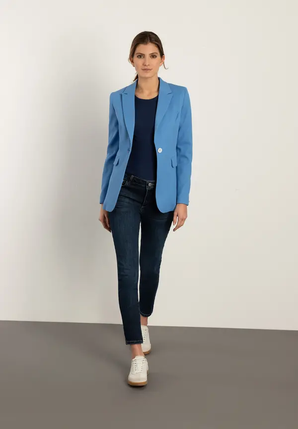 More & More strukturierter Blazer, blue breeze, Frühjahrs-Kollektion im Angebot