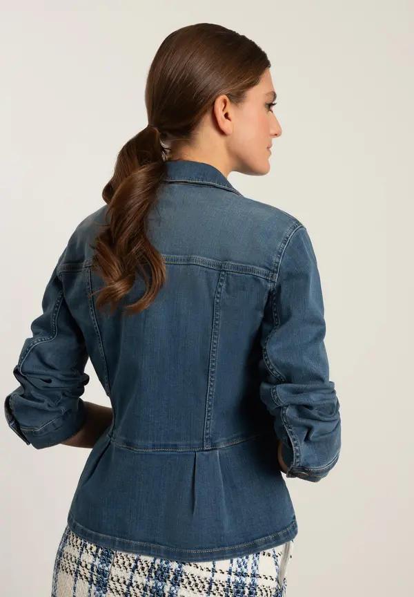 More & More Jeansjacke mit Schößchen, Frühjahrs-Kollektion Schlussverkauf