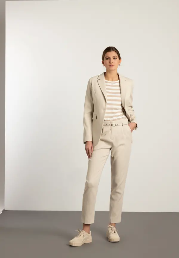 More & More strukturierter Blazer, almond, Frühjahrs-Kollektion Fabrikverkauf