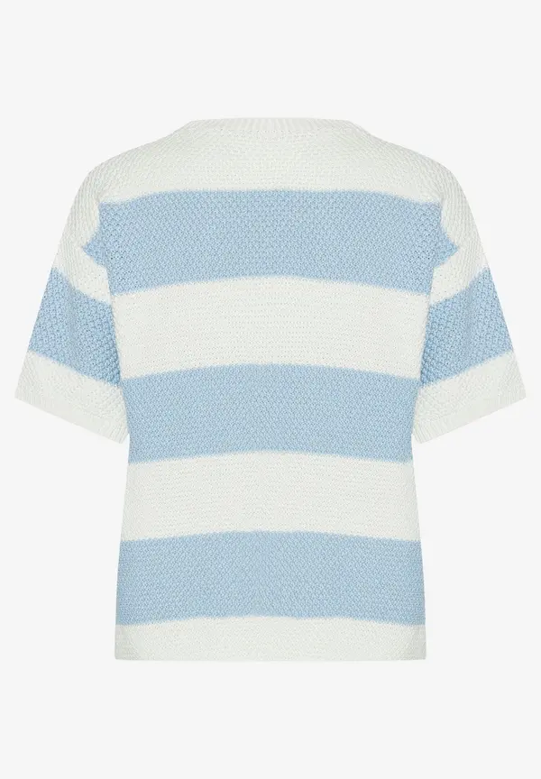 More & More Pullover, hellblau/ecru, Frühjahrs-Kollektion Fabrikpreis