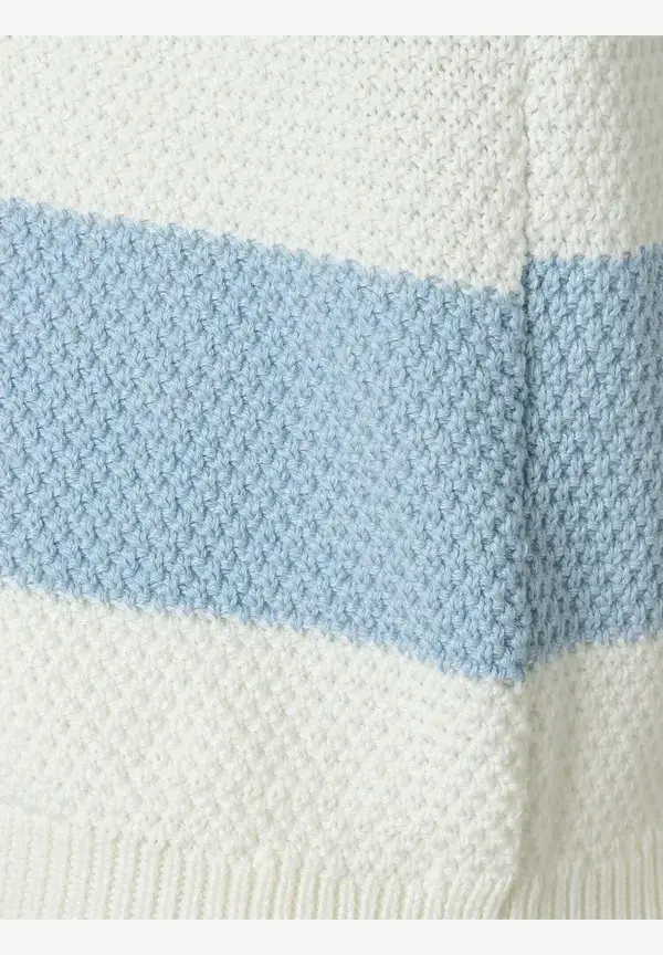 More & More Pullover, hellblau/ecru, Frühjahrs-Kollektion Fabrikpreis