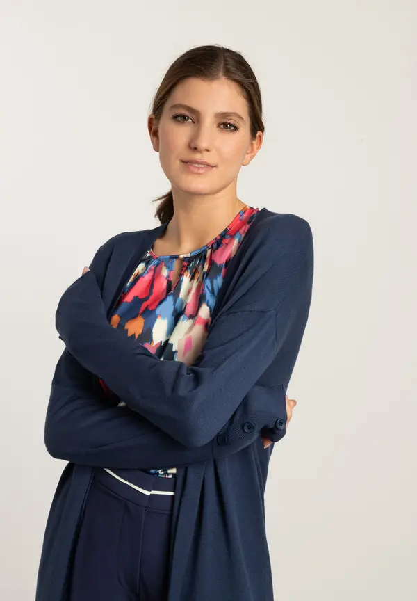 More & More langer Cardigan, estate blue, Frühjahrs-Kollektion Sonderangebot