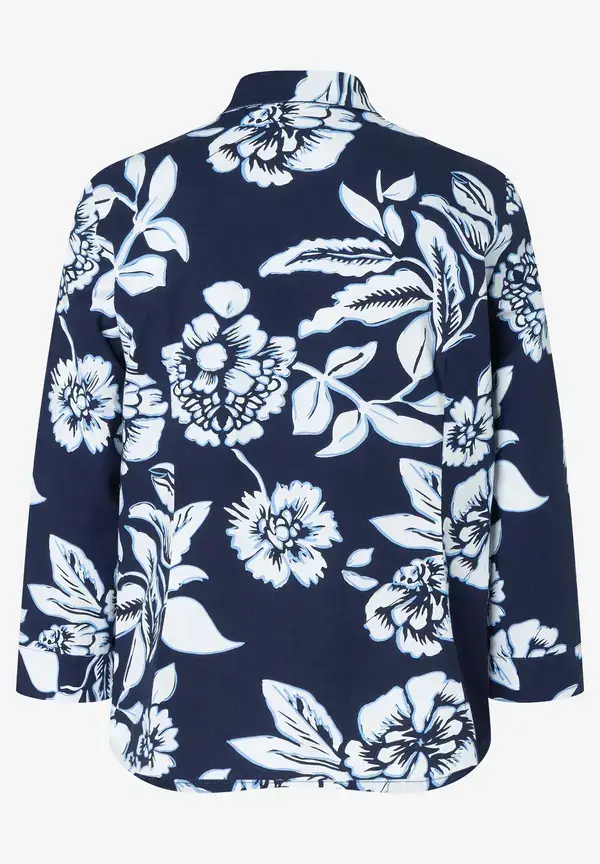 More & More Hemdbluse, Flowerprint, marine/weiß, Frühjahrs-Kollektion Exklusivangebot