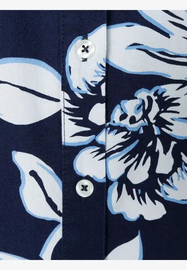 More & More Hemdbluse, Flowerprint, marine/weiß, Frühjahrs-Kollektion Exklusivangebot
