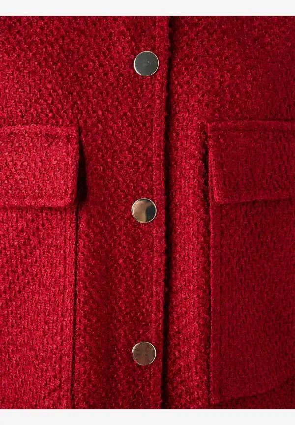 More & More Bouclé-Blouson, rot, Herbst-Kollektion Saisonale Angebote