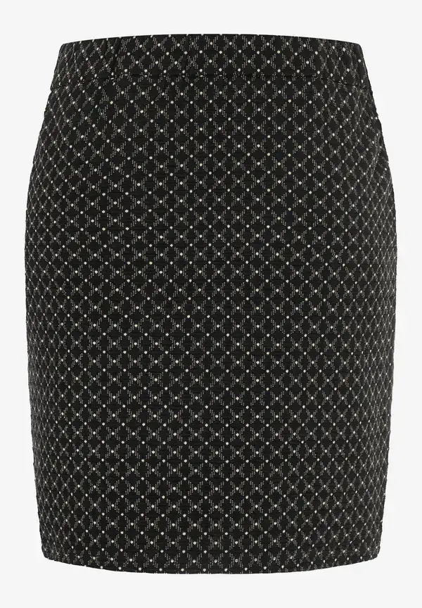 More & More Jerseyrock mit Struktur, schwarz/beige, Herbst-Kollektion Kauf eins, bekomm eins gratis