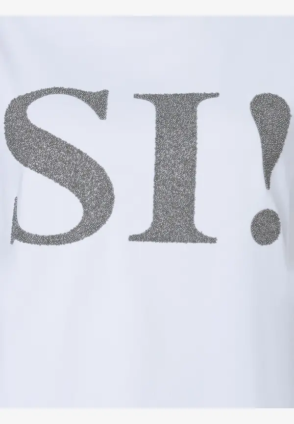 More & More T-Shirt mit Perlenaufschrift, weiß, Herbst-Kollektion Riesige Ersparnisse