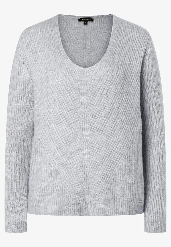 More & More V-Neck Pullover, grau, Herbst-Kollektion Begrenzte Freigabe