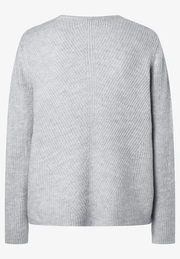 More & More V-Neck Pullover, grau, Herbst-Kollektion Begrenzte Freigabe