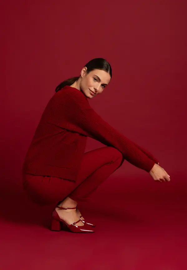 More & More Rippen-Strickjacke, rot, Herbst-Kollektion Letzter Tag