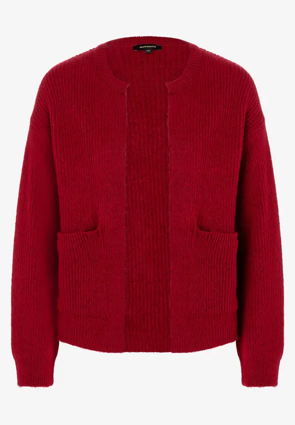 More & More Rippen-Strickjacke, rot, Herbst-Kollektion Letzter Tag