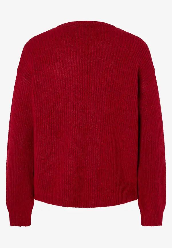 More & More Rippen-Strickjacke, rot, Herbst-Kollektion Letzter Tag