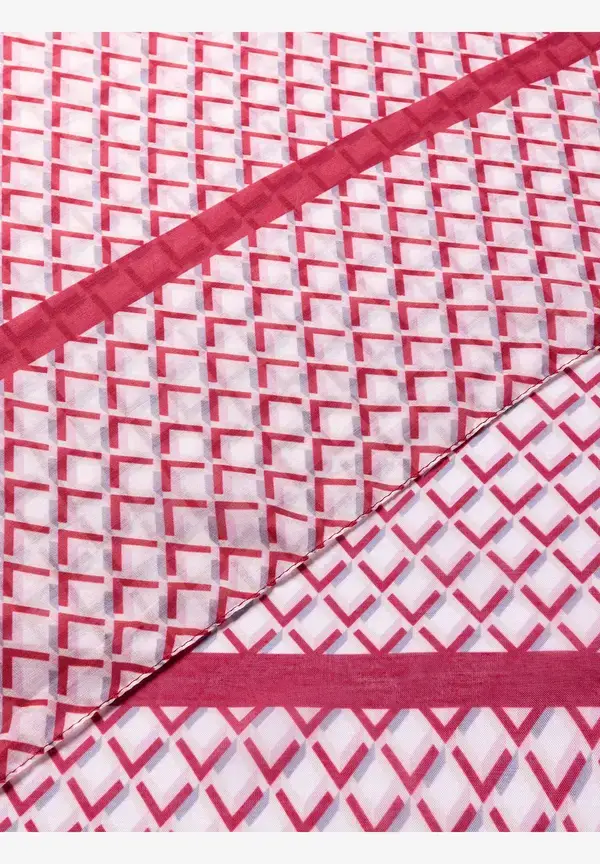 More & More Printschal, rot/rosa/ecru, Herbst-Kollektion Begrenzt auf 3 Tage