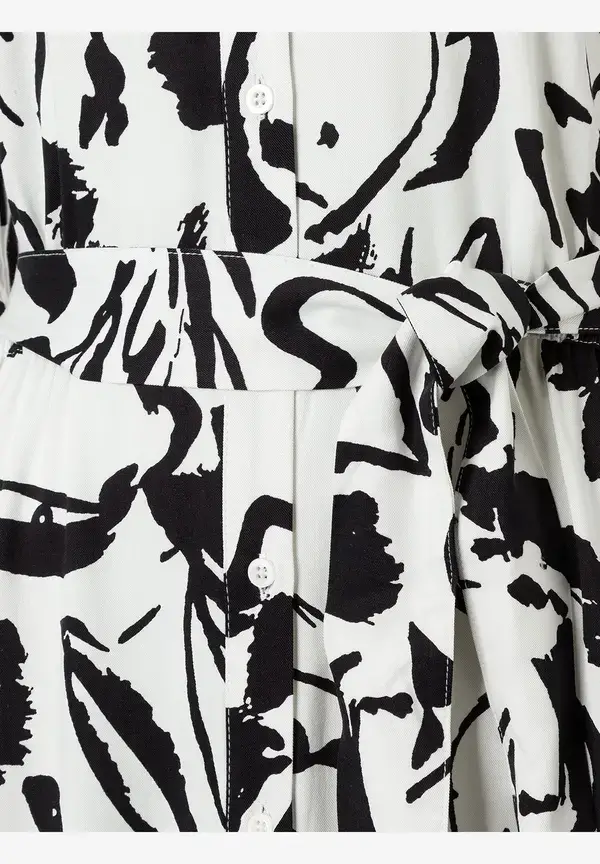 More & More fließendes Hemdblusenkleid, ecru/schwarz, Frühjahrs-Kollektion 50% Rabatt für begrenzte Zeit