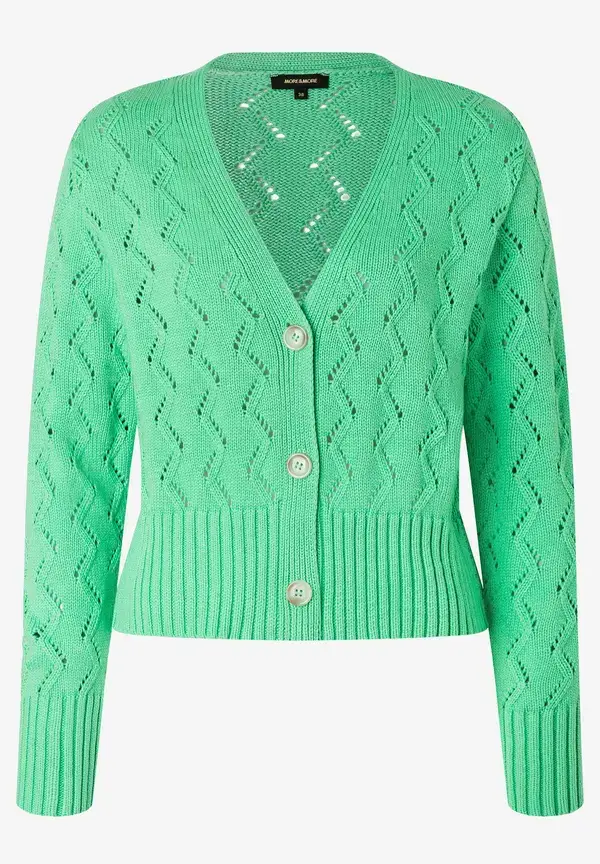 More & More Ajour Cardigan, march green, Frühjahrs-Kollektion Outlet