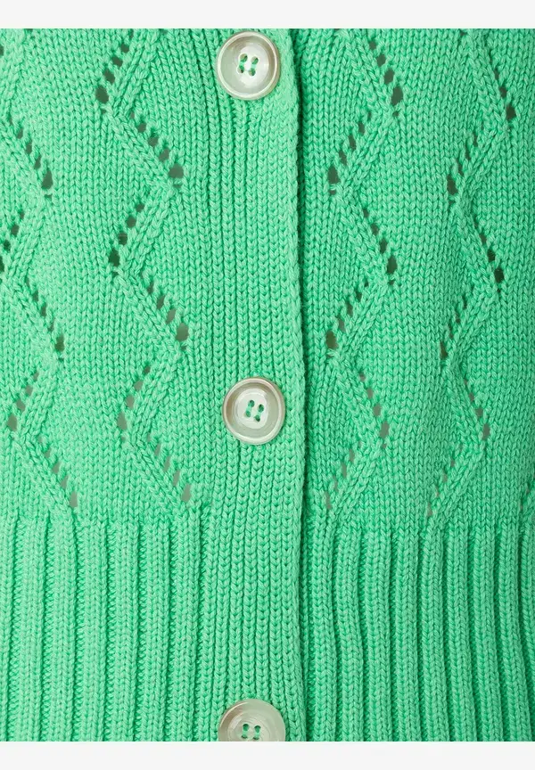 More & More Ajour Cardigan, march green, Frühjahrs-Kollektion Outlet