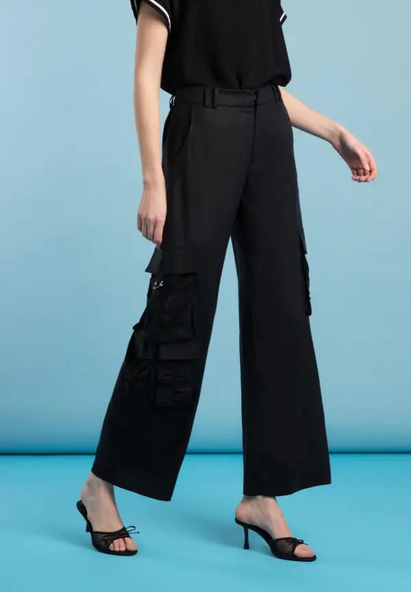 More & More fließende Cargohose, schwarz, Frühjahrs-Kollektion Schlussverkauf