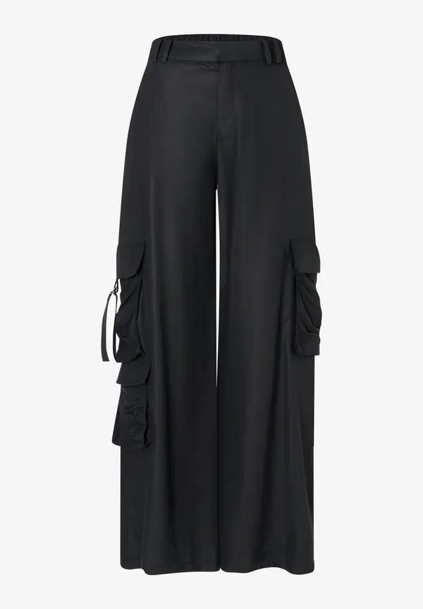 More & More fließende Cargohose, schwarz, Frühjahrs-Kollektion Schlussverkauf
