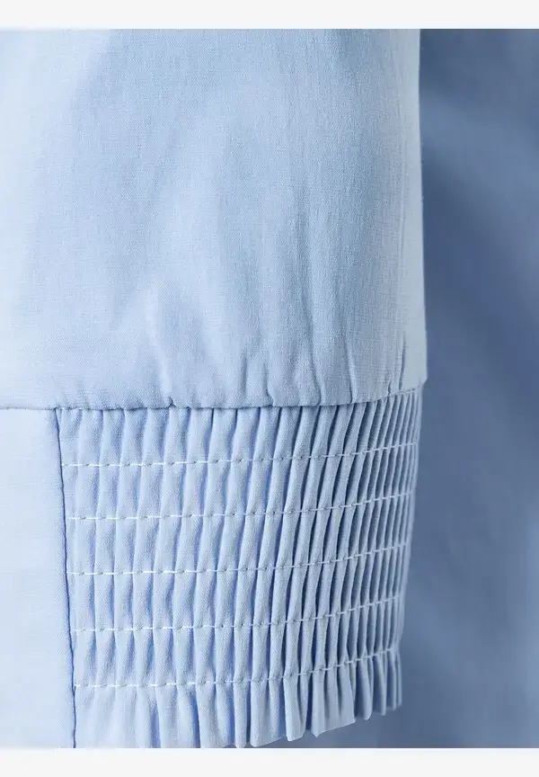More & More Baumwoll/Stretch Bluse, hellblau, Sommer-Kollektion Fabrikverkauf