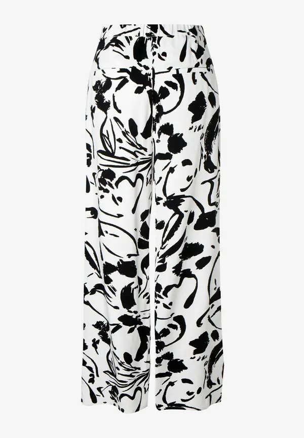 More & More weite Printhose, ecru/schwarz, Frühjahrs-Kollektion Fabrik Onlineshop