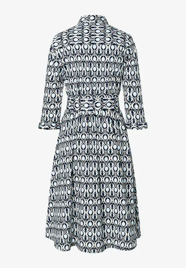 More & More Hemdblusenkleid, grafischer Print, marine/hellblau, Frühjahrs-Kollektion Günstig kaufen