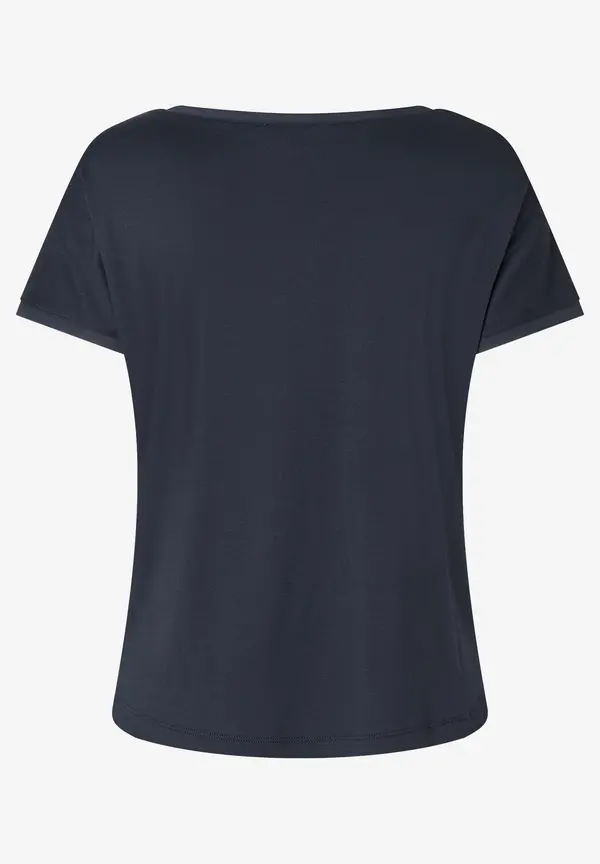 More & More T-Shirt mit Chiffonkante, marine, Frühjahrs-Kollektion Begrenztes Angebot