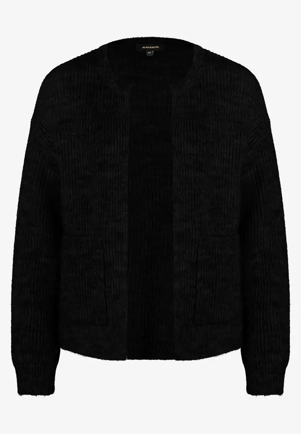 More & More Rippen-Strickjacke, schwarz, Herbst-Kollektion Tiefpreis
