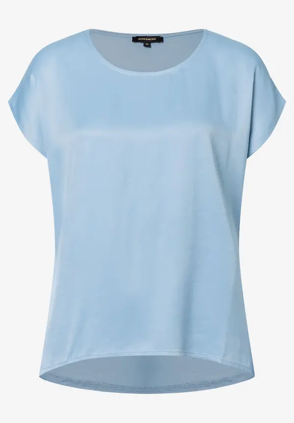 More & More Shirt mit Satinfront, hellblau JETZT KAUFEN