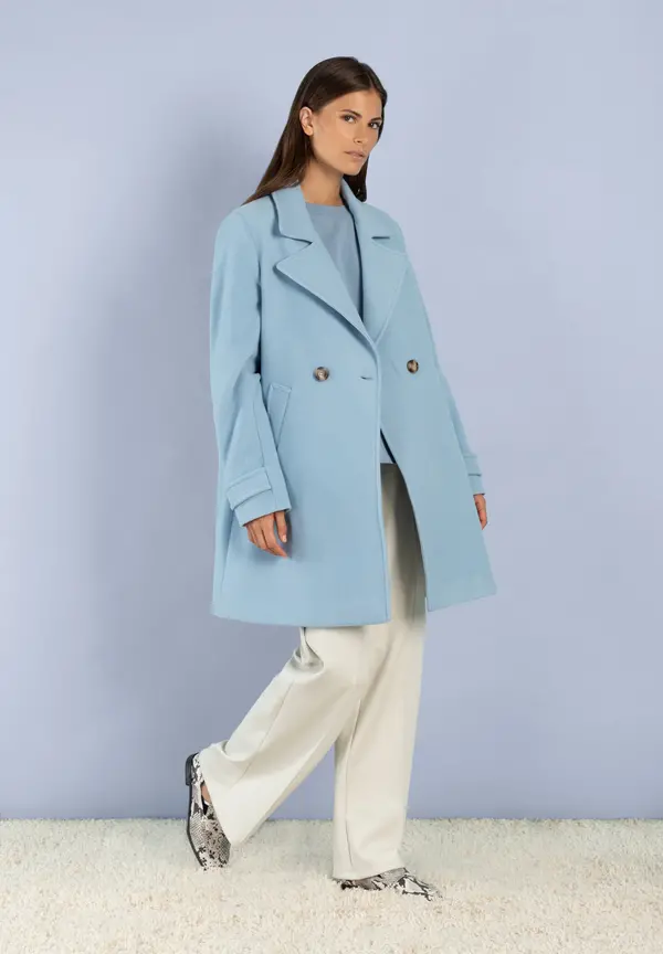 More & More Kurzmantel, hellblau, Herbst-Kollektion Sonderangebot der Fabrik
