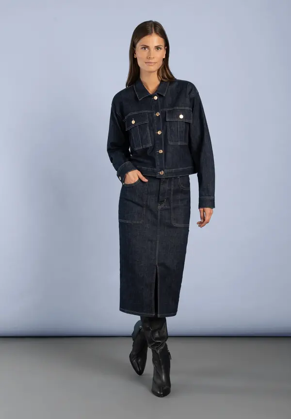 More & More Jeansjacke, dark blue denim Discount Store für neue Produkte