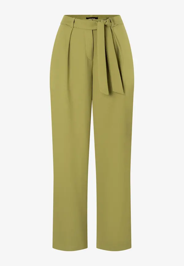 More & More Hose mit Bindegürtel, soft moss green Clearance-Verkauf