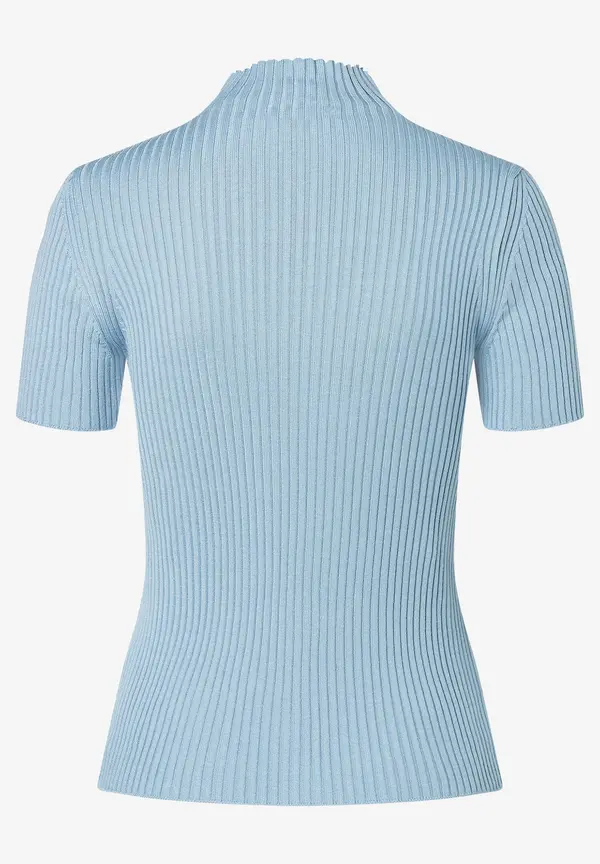 More & More Rippstrick-Pullover, Kurzarm, hellblau Kostenloser Versand international