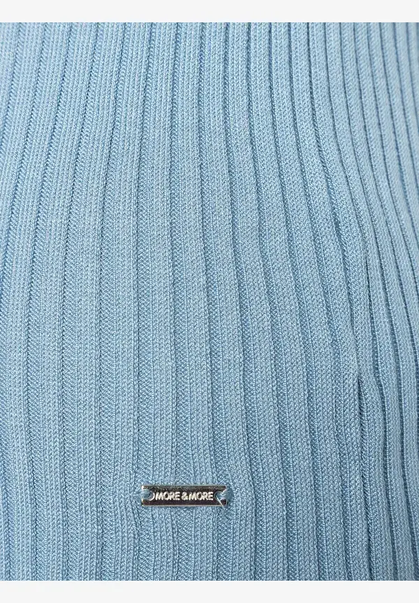 More & More Rippstrick-Pullover, Kurzarm, hellblau Kostenloser Versand international