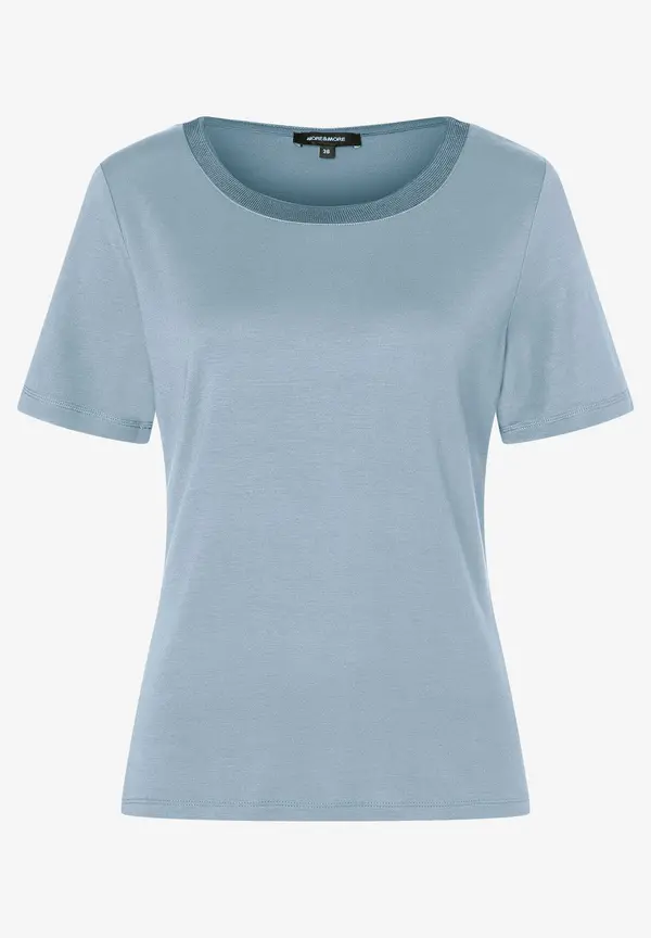 More & More T-Shirt mit Zierkante, hellblau Fabrikladen