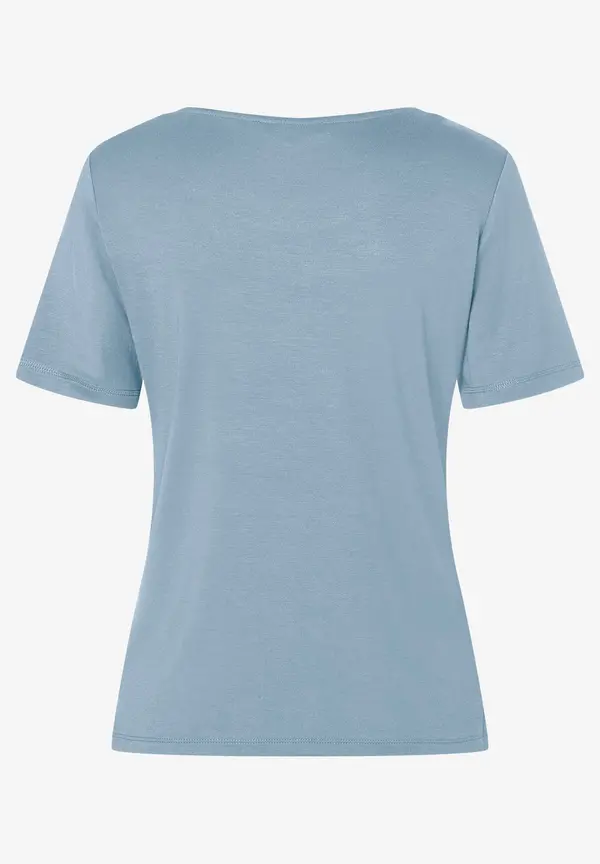 More & More T-Shirt mit Zierkante, hellblau Fabrikladen