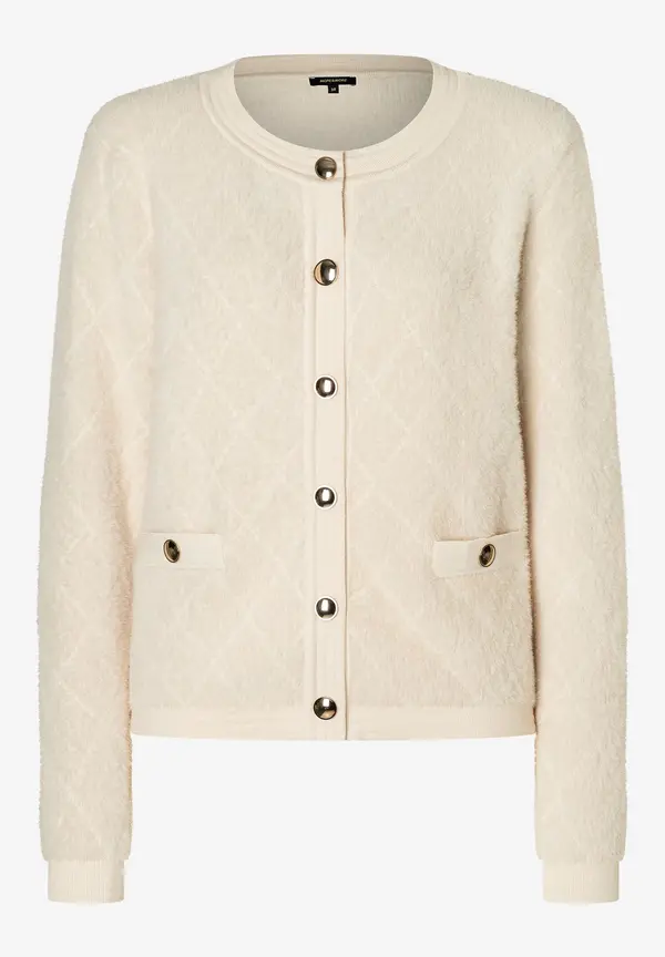More & More Fell-Strickjacke, powder creme Black Friday Preise