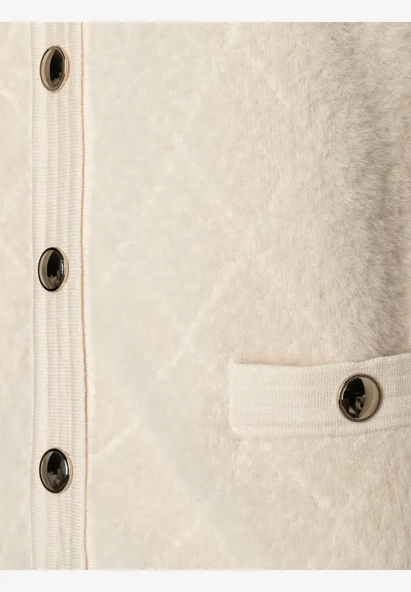 More & More Fell-Strickjacke, powder creme Black Friday Preise