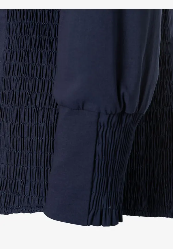 More & More Hemdbluse mit Smok-Einsatz, marine Outlet